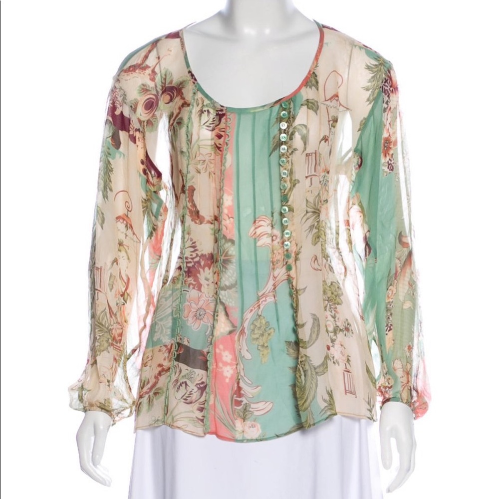 Kenzo Silk Floral Top Size 4